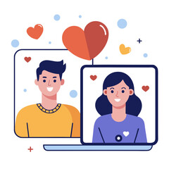 Fototapeta premium Valentine Video Call Love