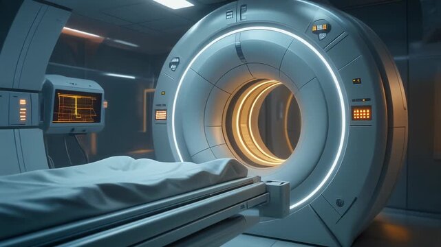 Modern Medical MRI Scanner in a Hospital Radiology Department.