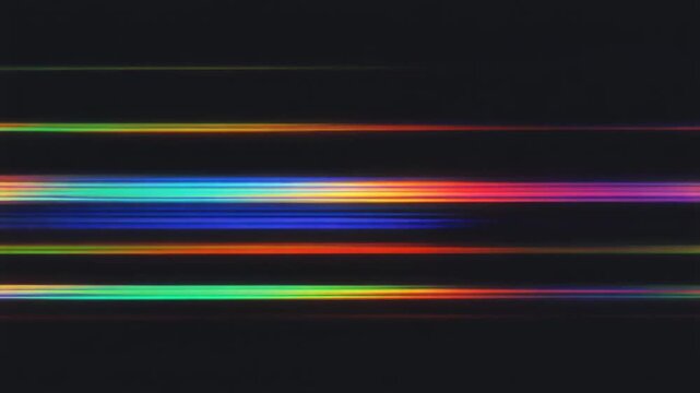 Minimal glitch stripes moving smoothly on a dark screen with subtle chromatic shift