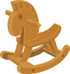 シンプルで可愛い木馬のイラスト