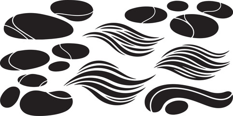 Fototapeta premium Abstract black shapes on white background