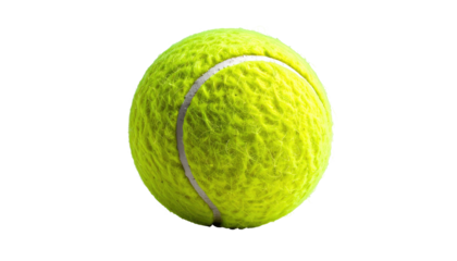 Isolated close-up of a vibrant yellow fuzzy ball used for playing