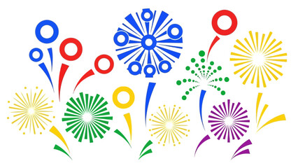 Colorful Fireworks Explosion Celebration Abstract Vector Art © Muhammad