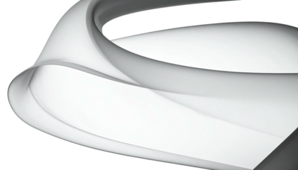 Flowing, smooth, layered abstract design, grey and white with dark backdrop