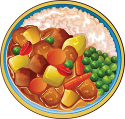 curry rice asian traditional food