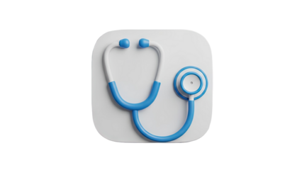 3D Medical Stethoscope Icon with Transparent Background