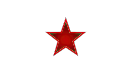 3D Red Star Graphic on transparent background