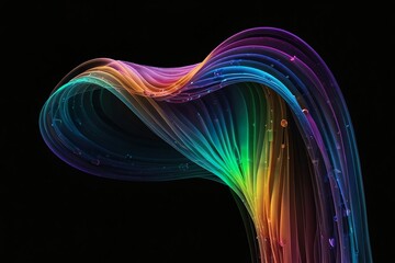 abstract fractal background. wave, light, design, energy, rainbow, glow, technology, black, lines, effect