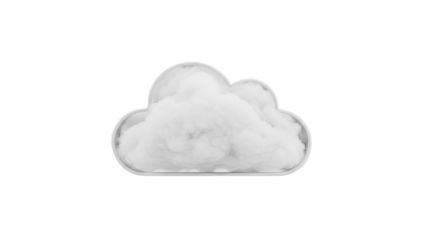 Cloud icon with fluffy interior on transparent background