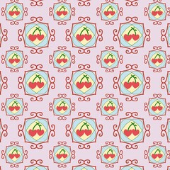 Cherry Heart Seamless Pattern
