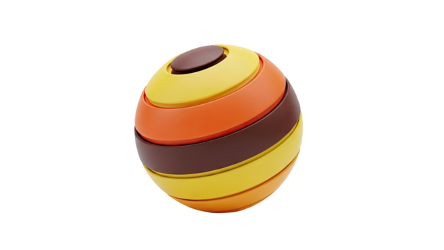 3D Abstract Sphere with Swirls on transparent background - Powered by Adobe