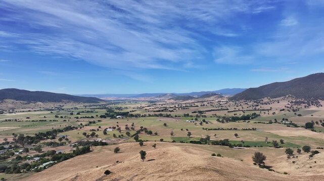 Aerial footage of Corryong Victoria Australia