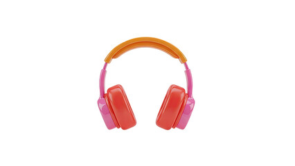 3D Vibrant Kids Headphones Render on transparent background