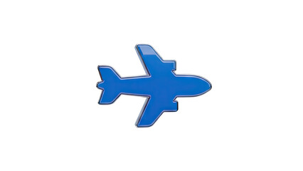 Obraz premium 3D Blue airplane icon isolated on transparent background
