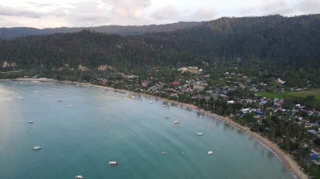 The aerial view of Port Barton in the Philippines