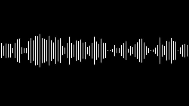 abstract audio wave visualization on black background. white line audio wave visualization voice record,
audio waves rhythm isolated on black background, Black audio waveform spectrum animation.
