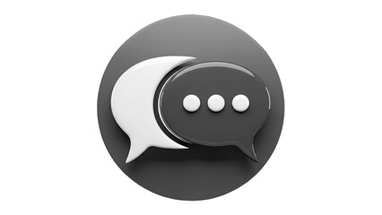 3D chat bubbles icon on transparent background