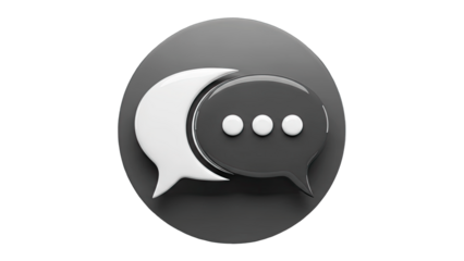 3D chat bubbles icon on transparent background