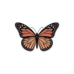 Vibrant Monarch Butterfly Illustration with Detailed Wings and Orange and Black Patterns