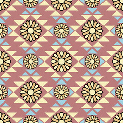 Seamless floral pattern collection featuring abstract botanical flowers and organic flowing shapes. Decorative repeating design with a modern vintage color palette, suitable for textile, fabric