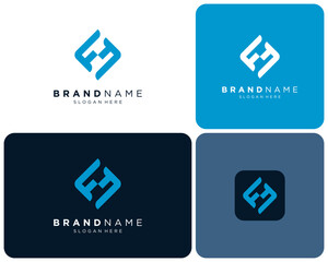 Initial Letter FF Rotation Mirror Rotate Symmetry Abstract Modern Vector Logo Design Illustration