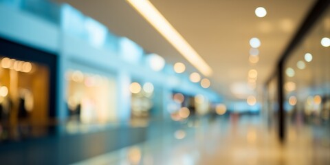 Abstract Modern Shopping Mall Bokeh Background