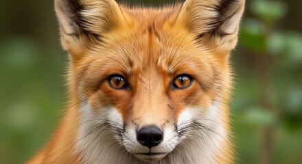 Fototapeta premium Close-up Portrait of a Wild Red Fox in Nature.