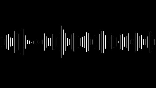 horizontal audio waveform animation on black background, Black audio waveform spectrum animation. Alpha channel, 
Colorful cyan Sound Bar On white Background, Musical Waves Equalizer,