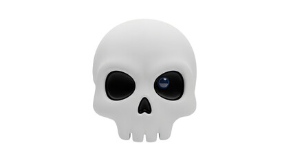 Fototapeta premium 3D Cartoon Skull with One Blue Eye on transparent background