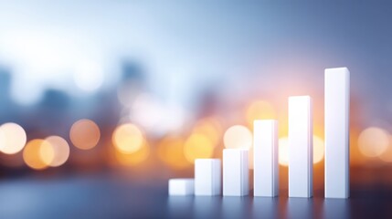 Business Growth Concept with Bar Graph in Soft Focus Background Representing Financial Improvement and Success Driven by Data Analysis and Strategy