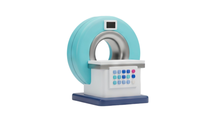 3D MRI Scanner Icon on transparent background