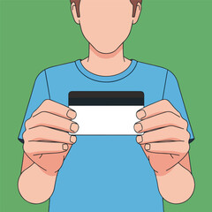 Man Holding Credit Card