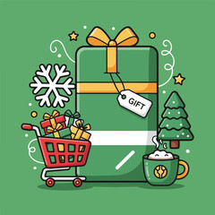 Holiday Gift Shopping Illustration
