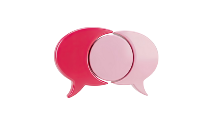 3D Speech bubbles icon, chat icon, communication concept on transparent background