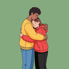 Couple Embracing with Love and Affection