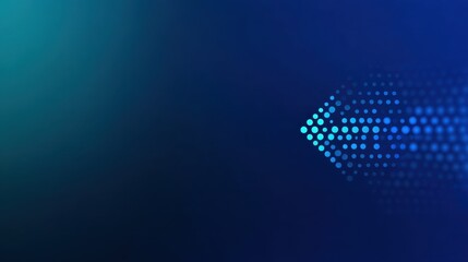 Abstract Blue Background with Gradients and Dots Creating a Directional Arrow Pattern for Creative and Modern Applications