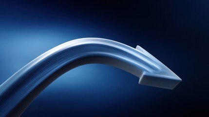 Abstract blue arrow design with smooth curves representing growth, direction, and progress in a modern digital style for creative projects