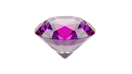 Purple Diamond Gemstone on transparent background