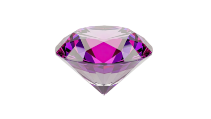 Purple Diamond Gemstone on transparent background