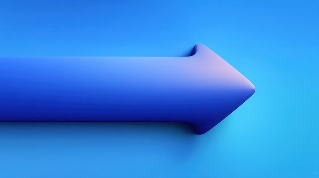 Smooth Blue Arrow on a Soft Gradient Background Representing Direction and Movement in a Contemporary Design Setting - Powered by Adobe