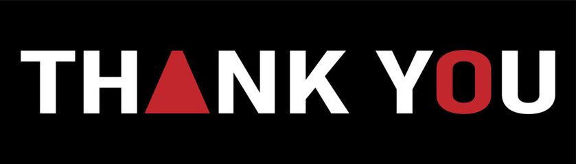 White &ldquo;Thank You&rdquo; text on a solid black background.