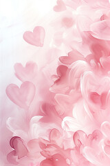  Romantic hand-drawn hearts on a pink background for valentines day