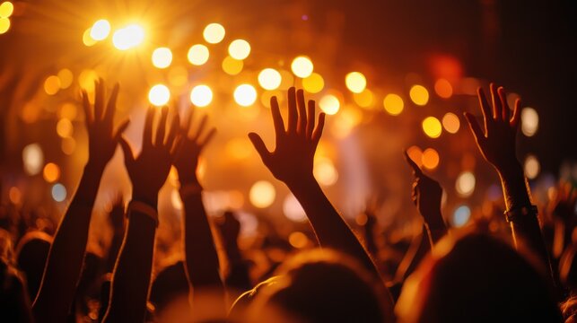 Crowd's hands raised in concert