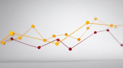 Abstract representation of dynamic data trends showcasing colorful line graph with circles and energetic colors for business analytics and visualization purposes