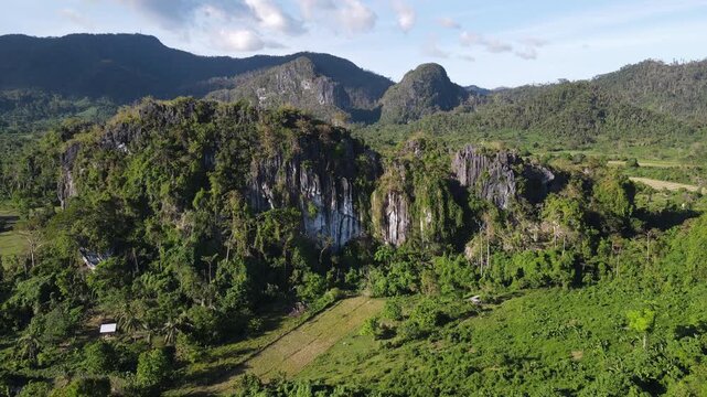 The aerial view of the Palawan interior in the Philippines