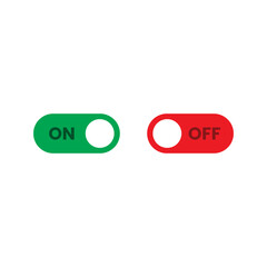 A green push button icon for yes and a red stop sign button for no symbolize a web business switch or internet start label in this vector illustration