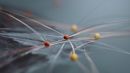 Abstract Representation of Connections with Colorful Nodes and Thin Wires on a Soft Background