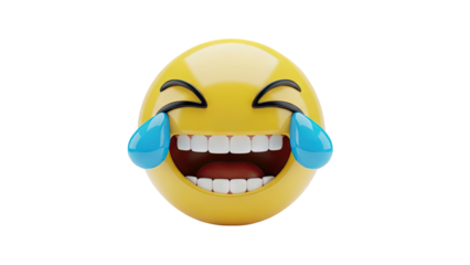 Laughing Emoji With Tears on transparent background