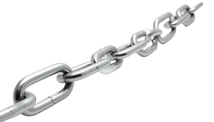 Obraz premium Close-up of a gleaming silver chain, links connected