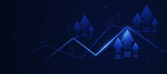 Business Growth and Financial Success Concept with Upward Arrows